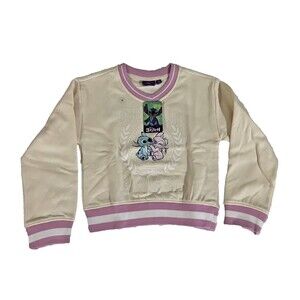 Disney Stitch & Angel Sweatshirt Gift Boxed Girls Size 8 Pink Trim Cute & Cozy